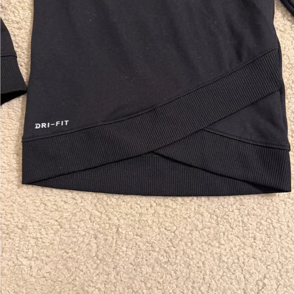 Nike Kids Black Sweatshirt with Pink Swoosh - Picture 2 of 4